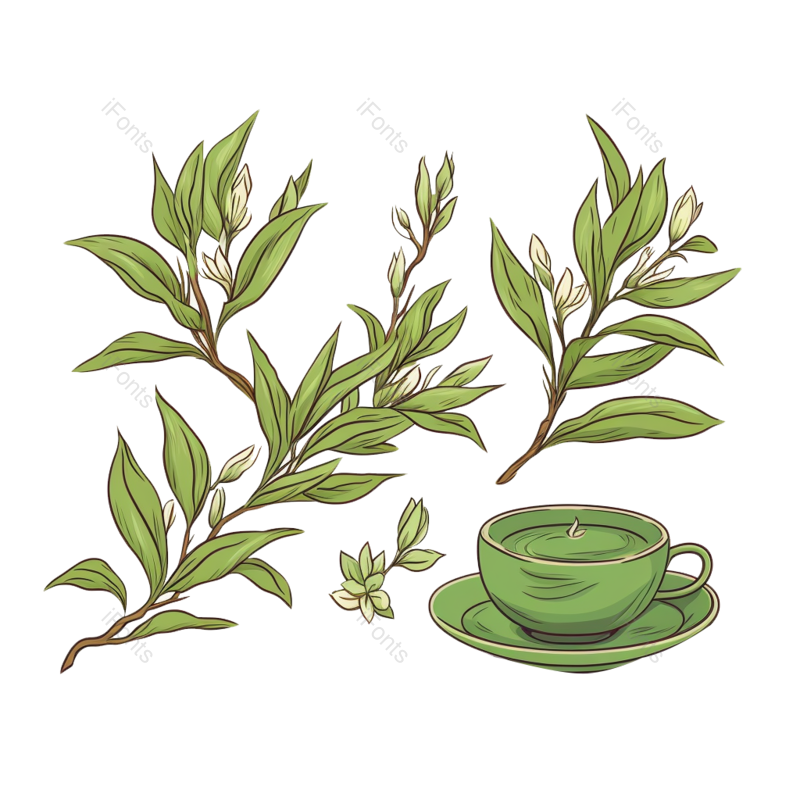 叶子图片,复古风格元素,符号PNG,抽象免抠素材